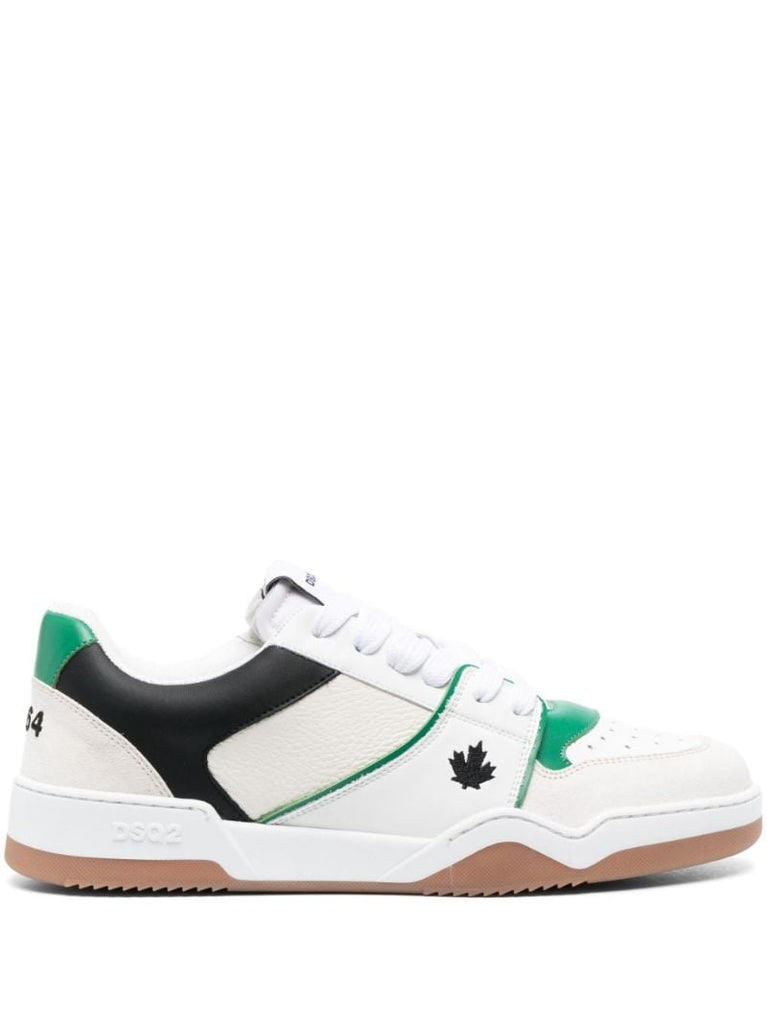 White Canadian Leaf Leather Sneakers