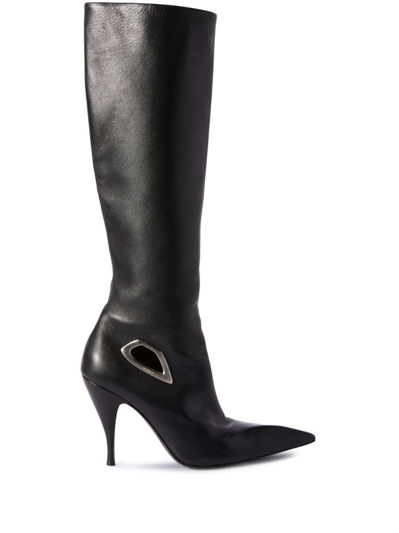 Black Crescent 100 Knee-high Leather Boots