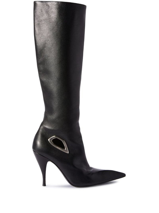 Black Crescent 100 Knee-high Leather Boots