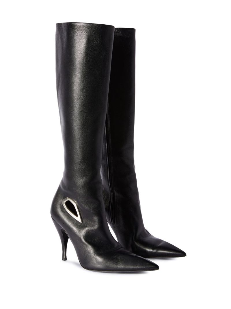 Black Crescent 100 Knee-high Leather Boots