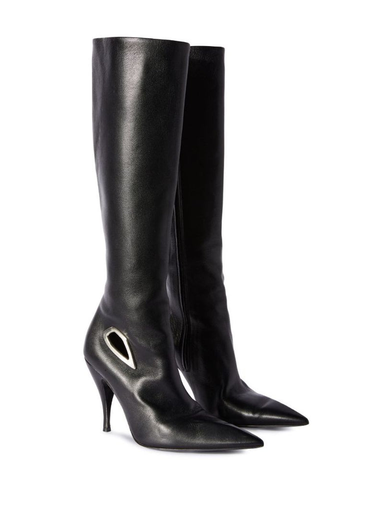 Black Crescent 100 Knee-high Leather Boots