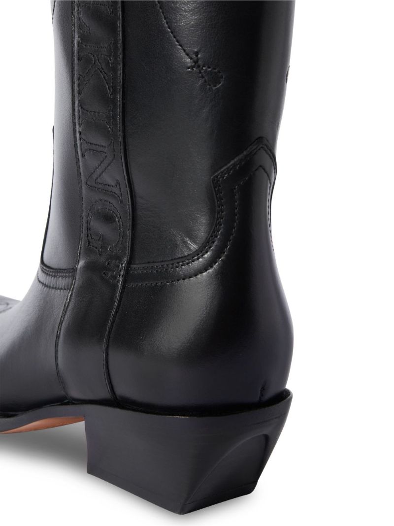 Black for Walking Leather Cowboy Boots