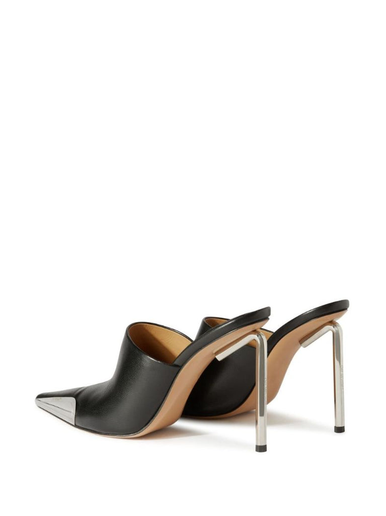 Black Allen Frame Leather Mules