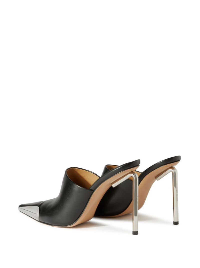 Black Allen Frame Leather Mules