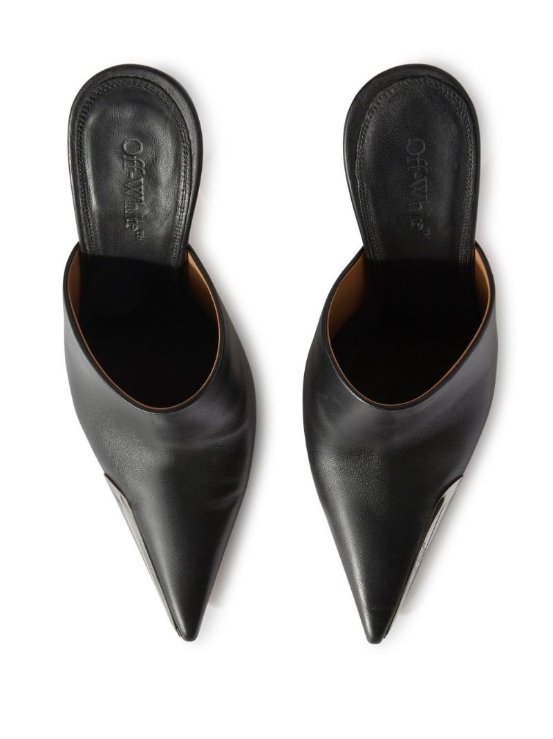 Black Allen Frame Leather Mules
