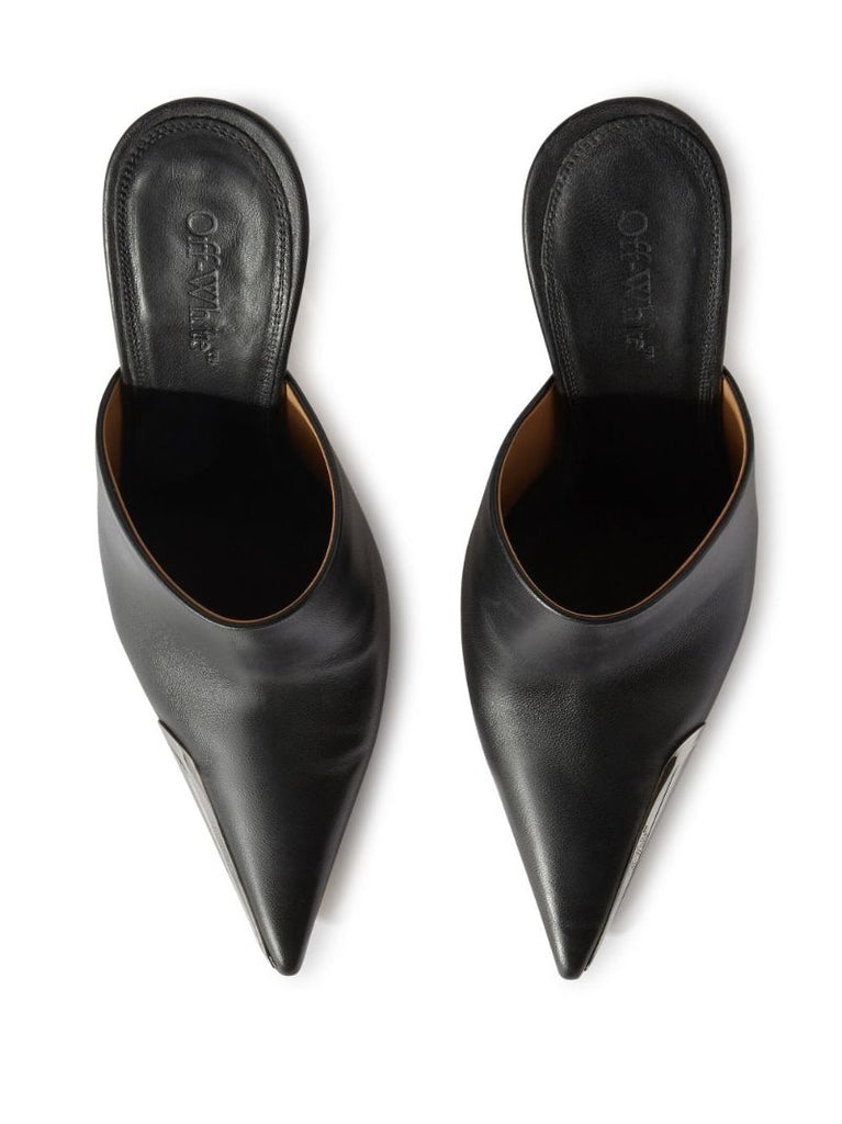 Black Allen Frame Leather Mules