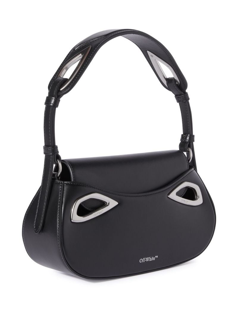 Black Clam Leather Shoulder Bag