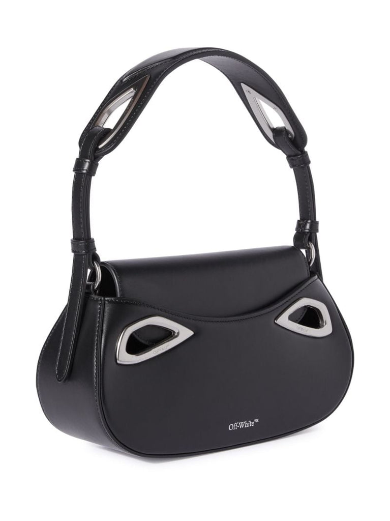 Black Clam Leather Shoulder Bag
