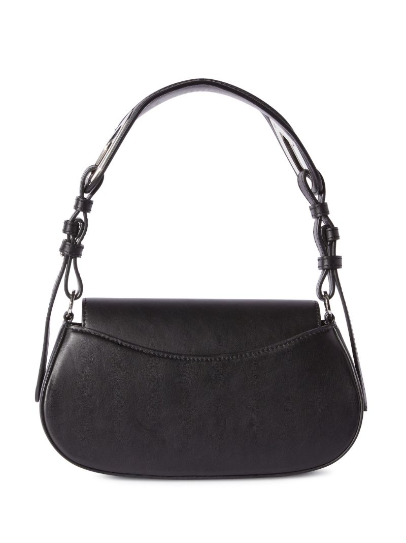 Black Clam Leather Shoulder Bag