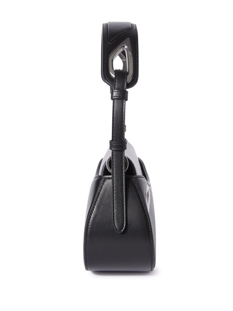 Black Clam Leather Shoulder Bag