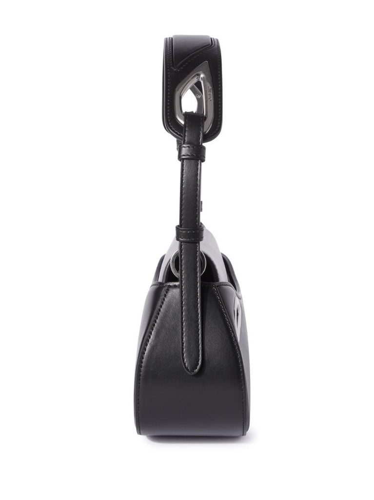Black Clam Leather Shoulder Bag