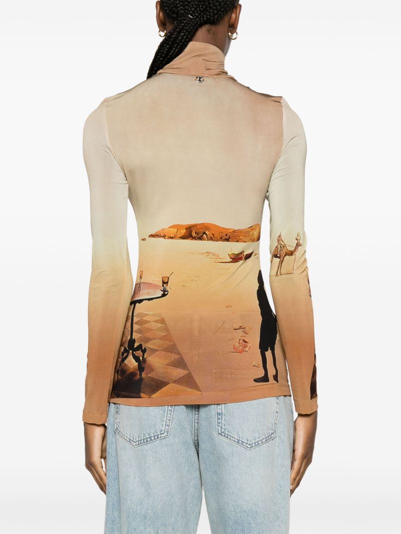 Brown Sun-table Printed Jersey Top