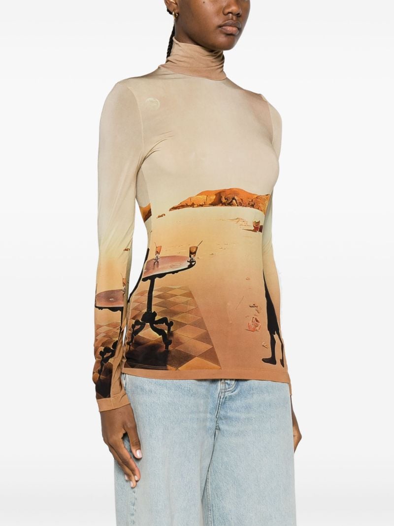 Brown Sun-table Printed Jersey Top