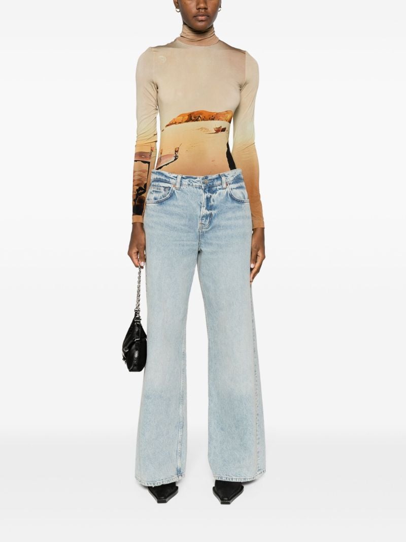 Brown Sun-table Printed Jersey Top