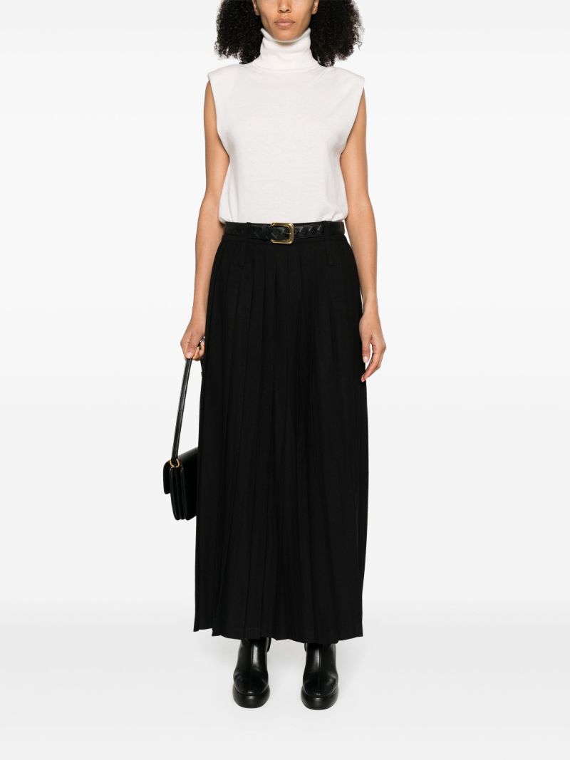 Black Bailey Pleated Maxi Skirt