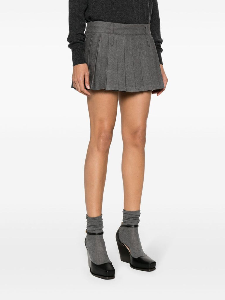 Grey Blake Pleated Mini Skirt