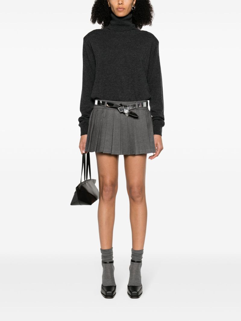 Grey Blake Pleated Mini Skirt