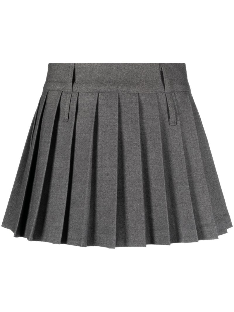 Grey Blake Pleated Mini Skirt