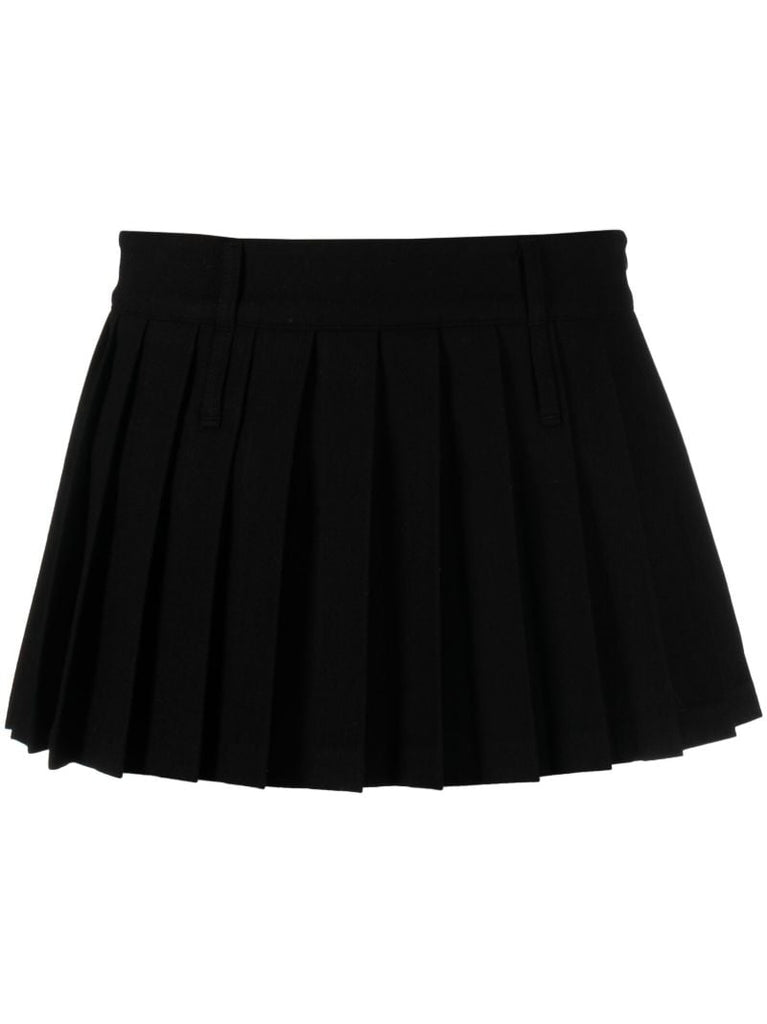 Black Blake Pleated Mini Skirt