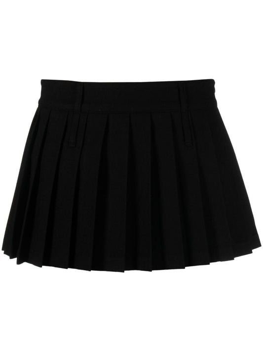 Black Blake Pleated Mini Skirt