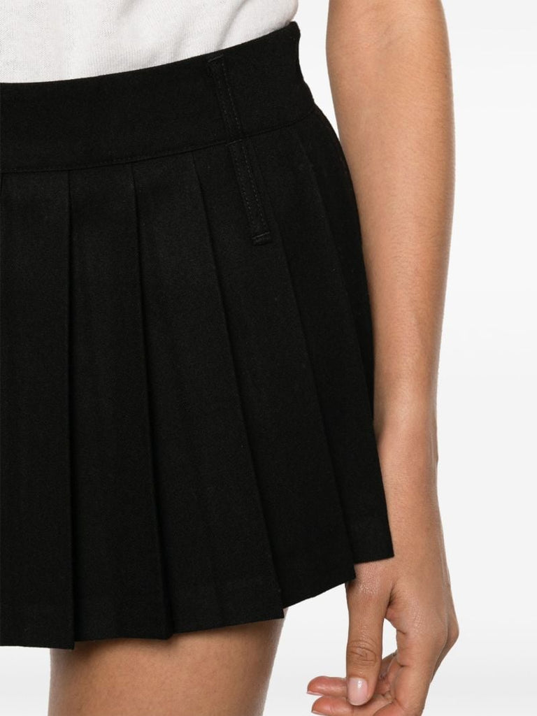 Black Blake Pleated Mini Skirt