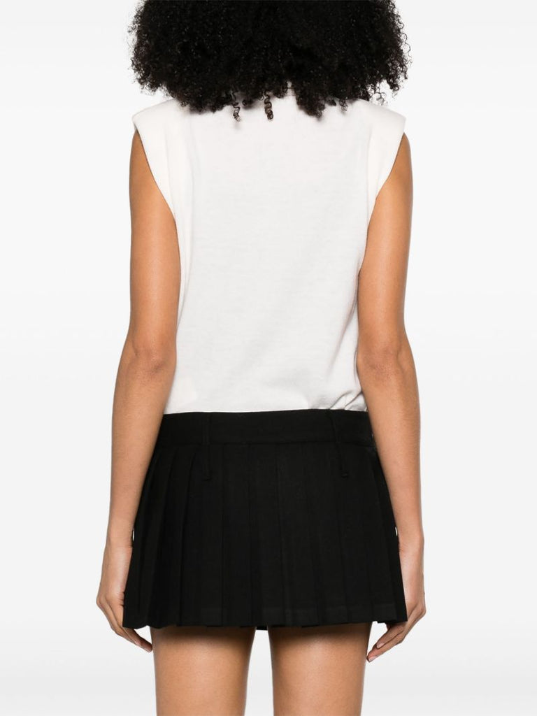White Nadia Roll-neck Wool Top