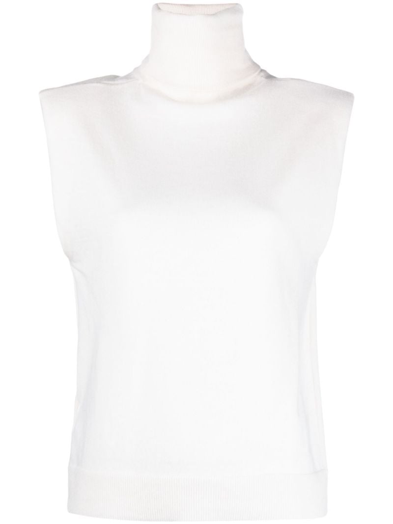 White Nadia Roll-neck Wool Top