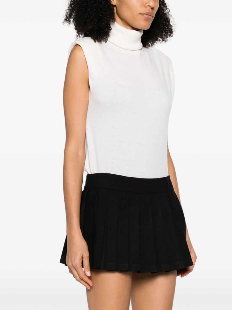 White Nadia Roll-neck Wool Top