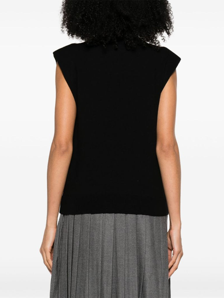 Black Nadia Roll-neck Wool Top
