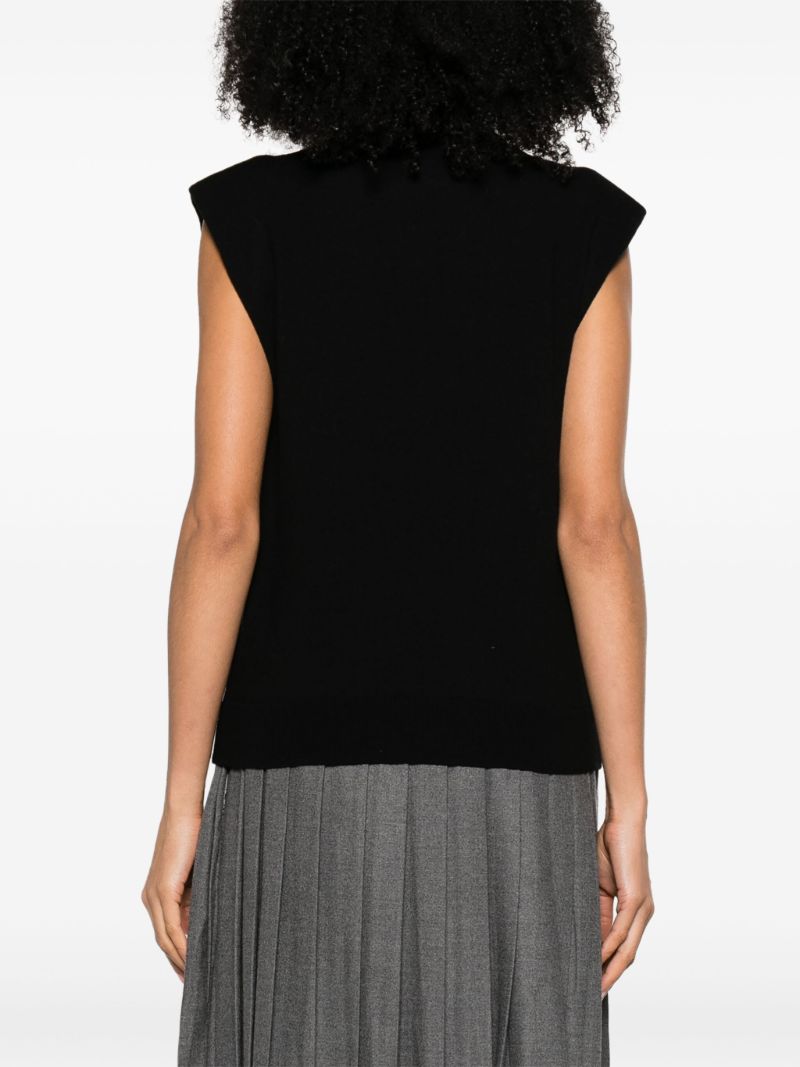 Black Nadia Roll-neck Wool Top
