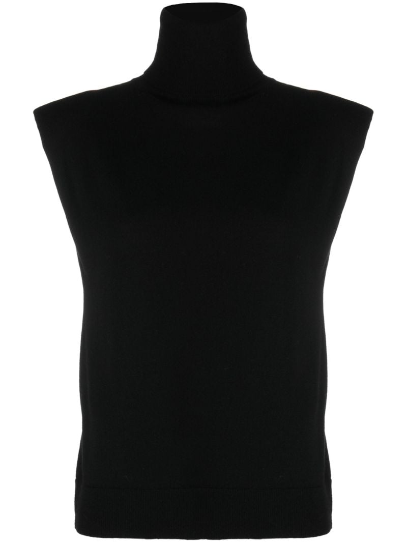 Black Nadia Roll-neck Wool Top