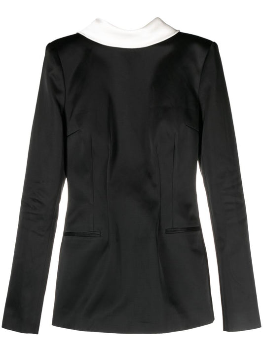 Black Reversed Blazer Mini Dress