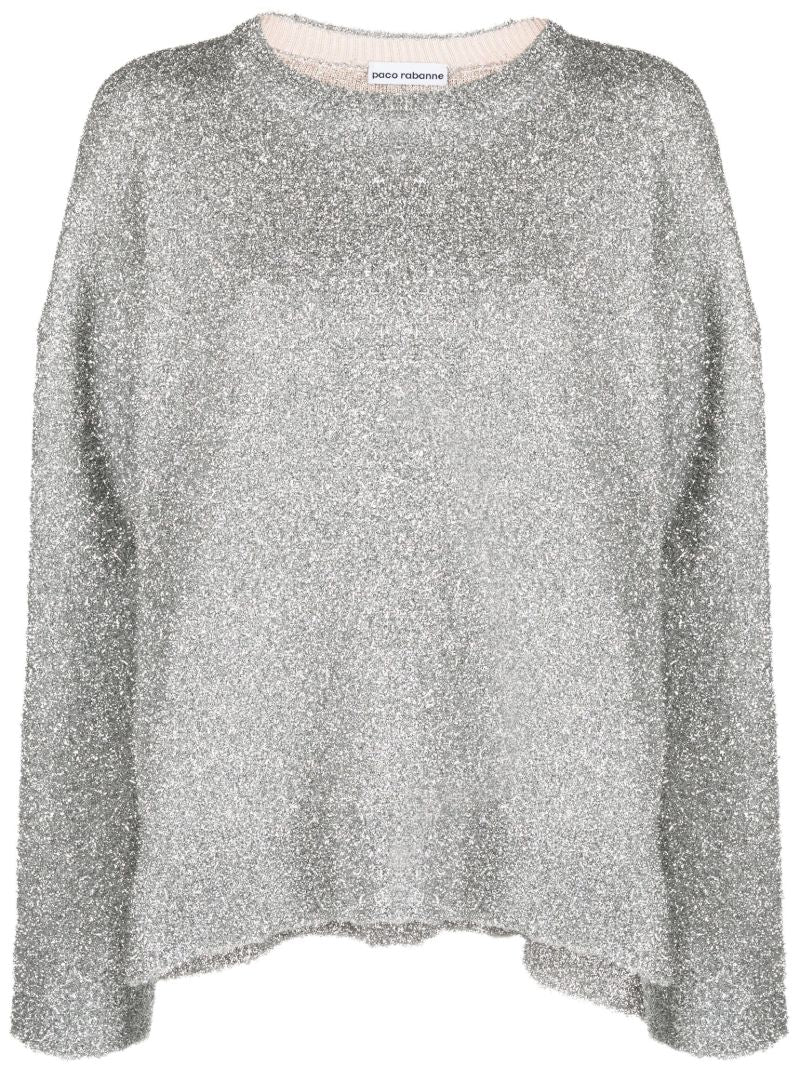 Silver Metallic-knit Sweater