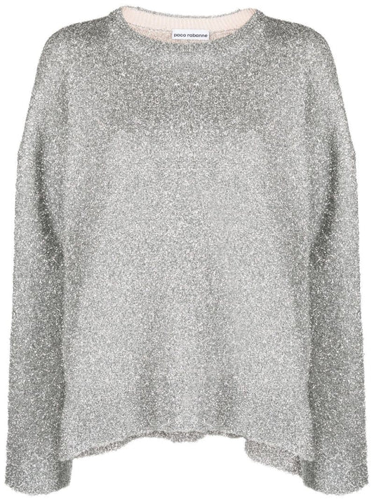 Silver Metallic-knit Sweater