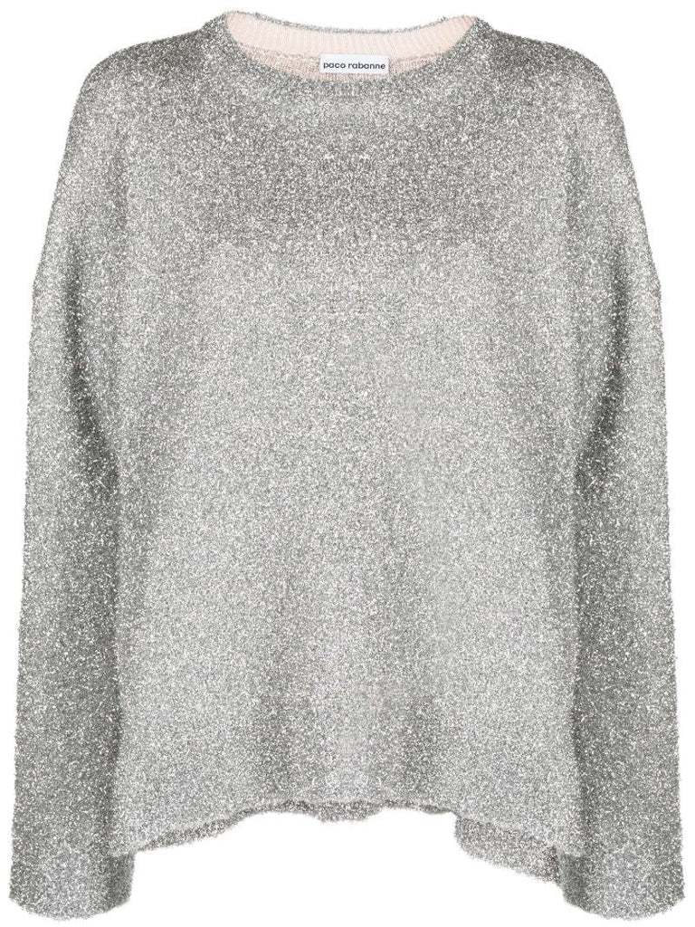 Silver Metallic-knit Sweater