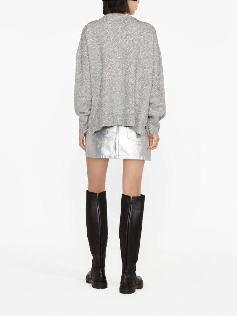 Silver Metallic-knit Sweater