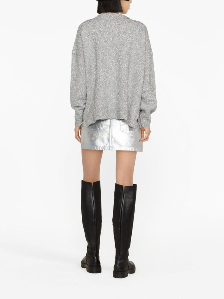 Silver Metallic-knit Sweater