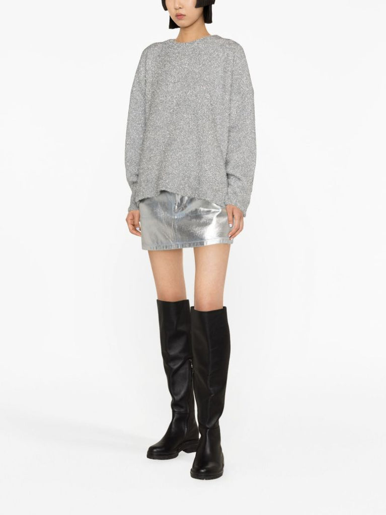 Silver Metallic-knit Sweater