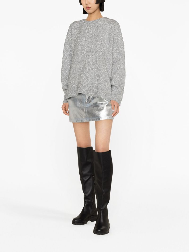 Silver Metallic-knit Sweater