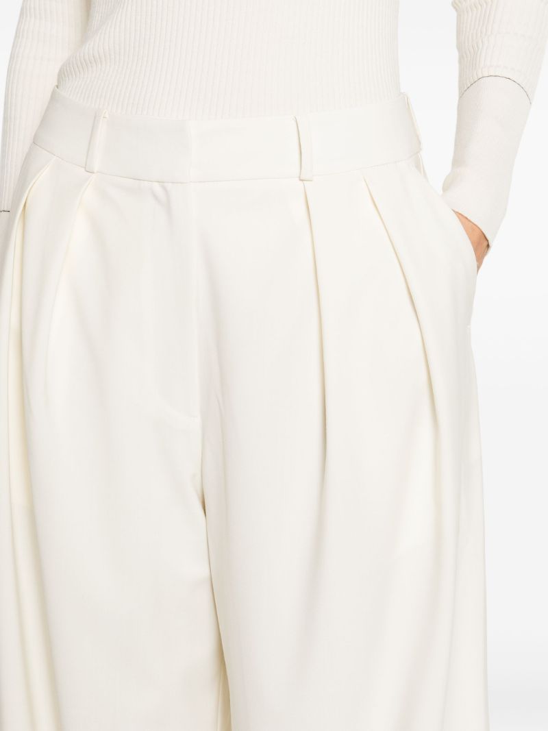 Neutral Ripley Pleated Trousers