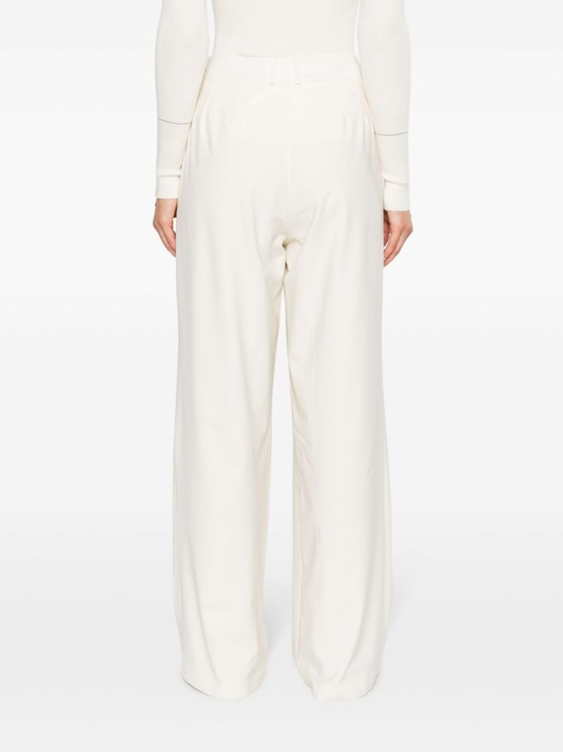 Neutral Ripley Pleated Trousers