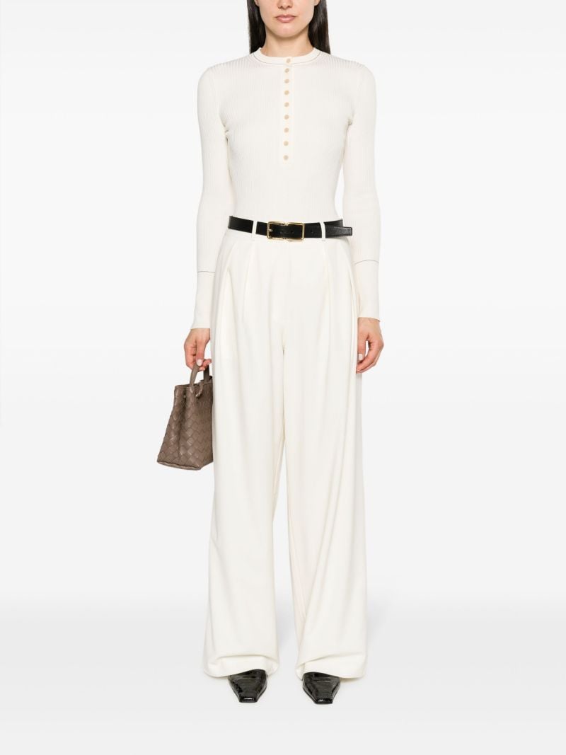 Neutral Ripley Pleated Trousers