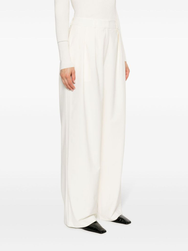 Neutral Ripley Pleated Trousers