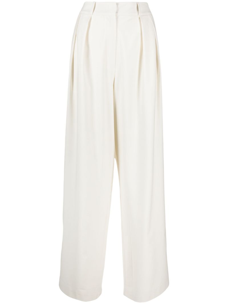 Neutral Ripley Pleated Trousers