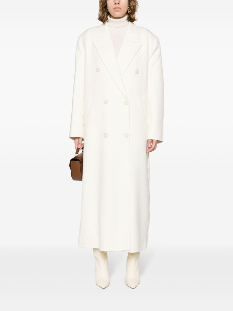 Neutral Gaia Double-breasted Coat