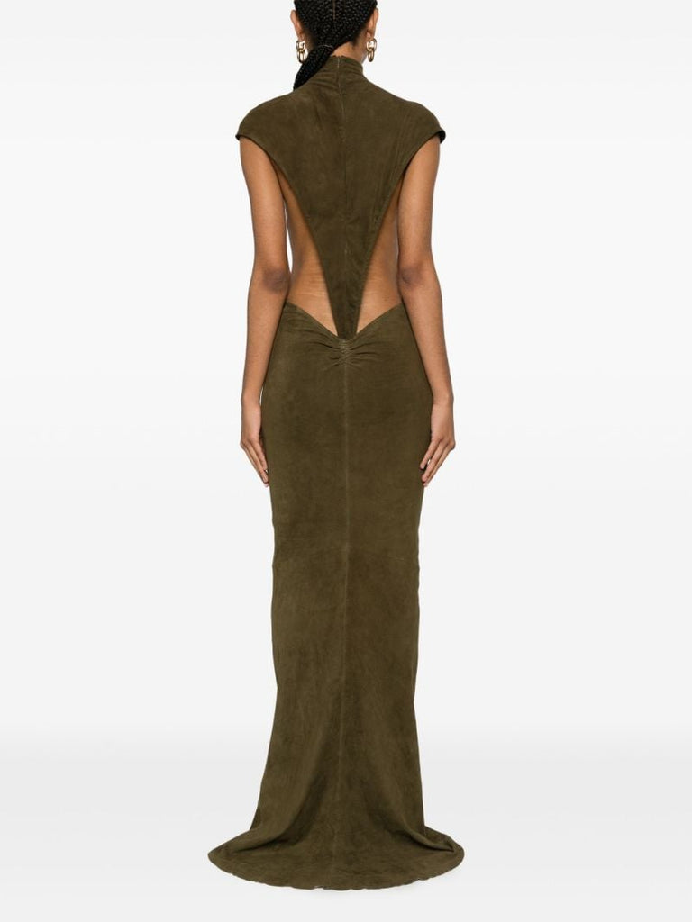 Green Cut-out Leather Bodysuit