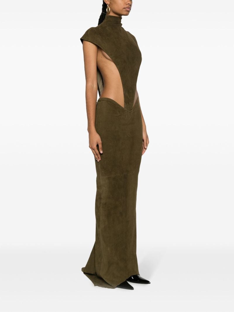 Green Cut-out Leather Bodysuit