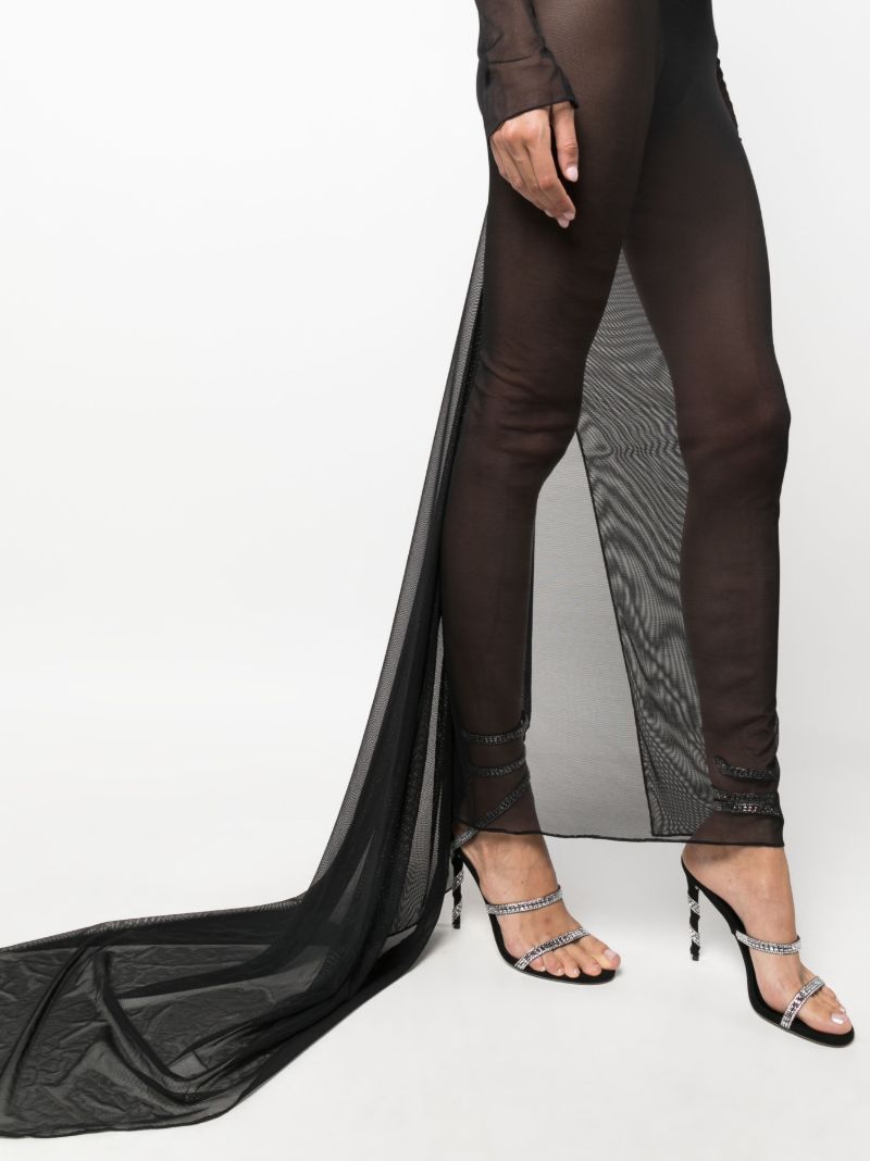 Black Semi-sheer Mesh Dress