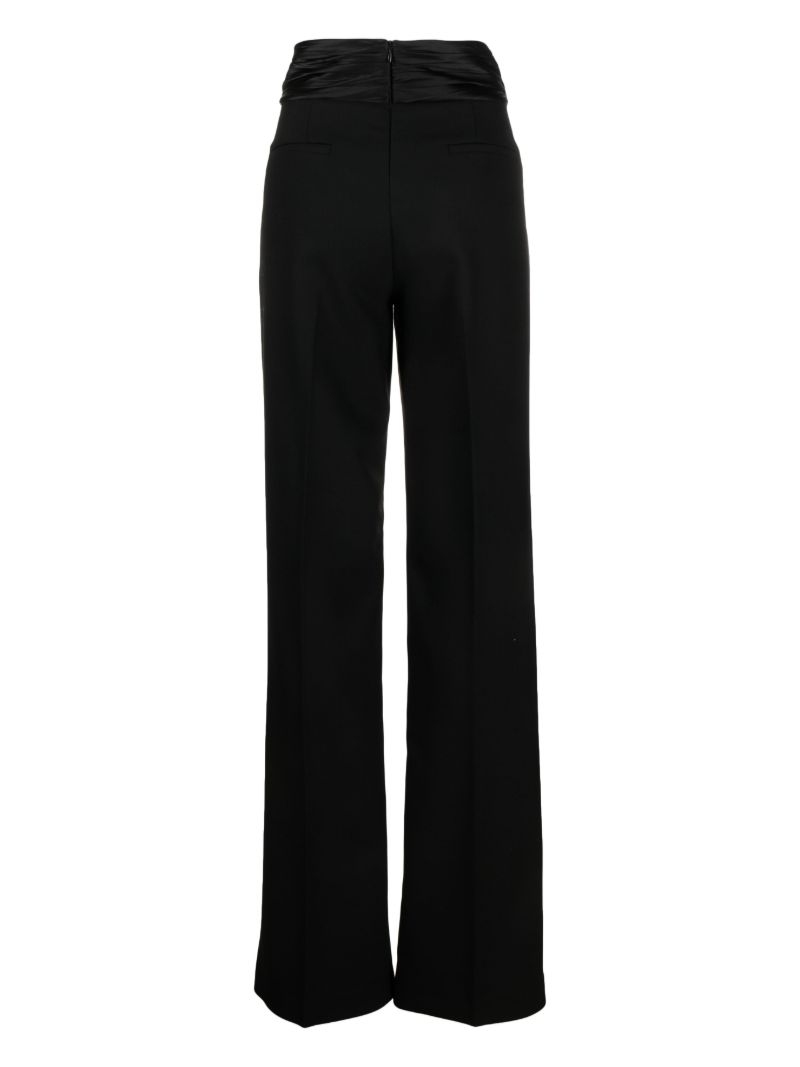 Black Sash Detail Tailored Wool Trousers