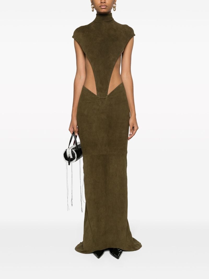 Green Leather Maxi Skirt